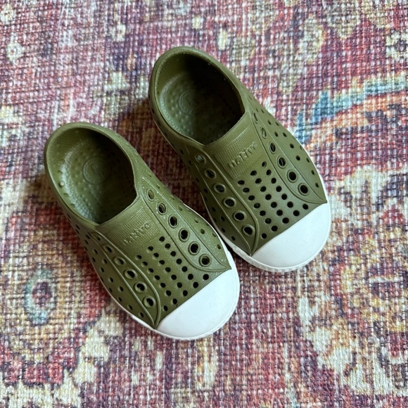 Native Shoes Other - Native C5 Olive Green Kids Shoes with White Soles